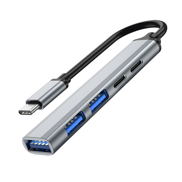 TIP C na 3xHUB 3.0+TIP C+ PD metal