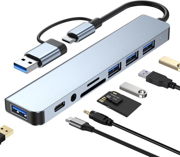 USB 3.0+TIP C na 4xUSB 3.0+TIP C+SD/micro sd+ Audio metal