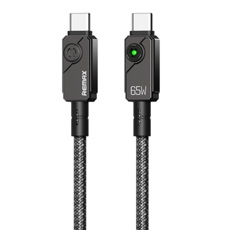 DATA Fast charging braided TIP C na TIP C kabl, C36 65W 1.2m crni, REMAX