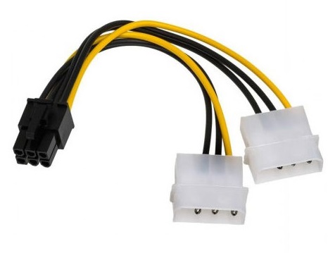 Adapter za napajanje VGA 6 pina na 2 x Molex