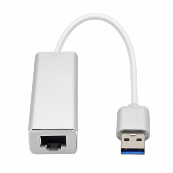 USB 3.0 Gigabit Ethernet adapter metal sivi
