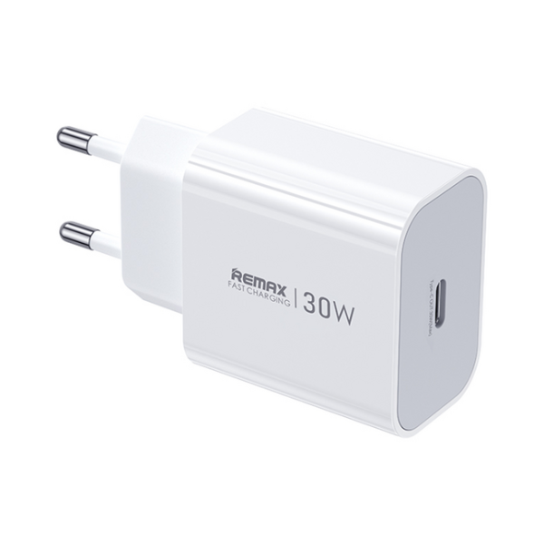 Strujni Fast punjac Huiying GaN 1xTIP C30W CA-09, beli REMAX